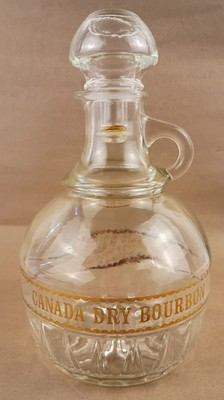 Vintage Canada Dry Bourbon Glass Decanter w/ Stopper   Advertising Barware