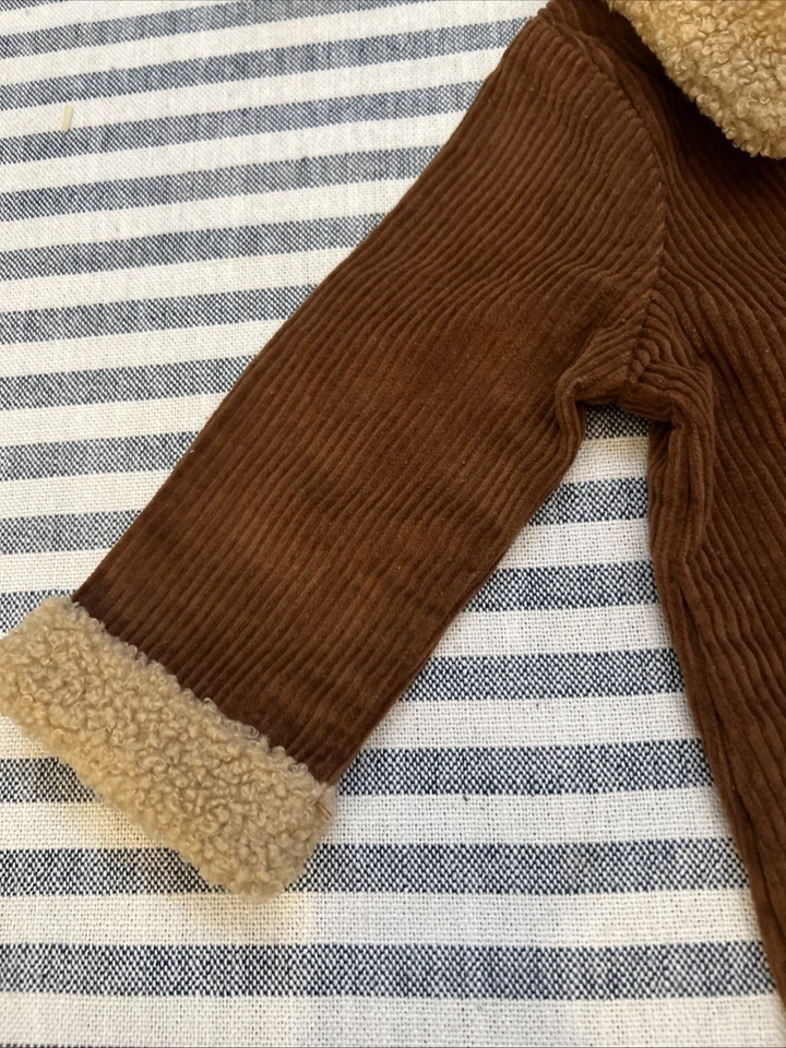 Mud Pie Bebé Niño 9-12 Meses Pana Una Pieza Marrón NUEVO CON ETIQUETAS PANA GRANDE ESTE AÑO Foto 3 de 4