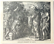 1902 Abigail's Present To David Engraving Biblical Christian Religious Art A11D