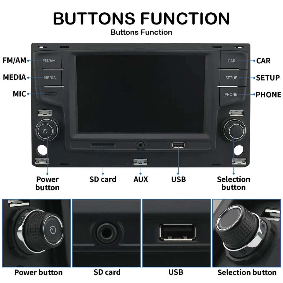 NONAME 5GD035280B Carplay Android Auto Car Radio Stereo For MQB VW Golf MK7 2013 - Image 2 of 4