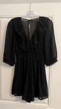 Zara Black Romper Dress 3/4 Sleeve Size XS