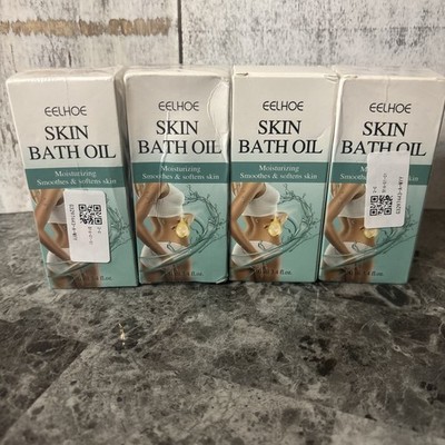 EELHOE 4 pack Skin Bath Oil Soften Skin Oil  Moisturizes Dry Body Oil