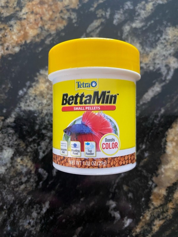 Tetra BettaMin Small Pellets 1.02 oz Fish Food With Color Enhancers