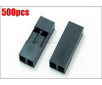 500Pcs 2.54MM Pitch Housing Female Pin Connector 2P   Jumper Wire Cable la #vn