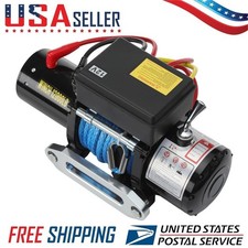 12v Electric Winch 12000lb Capacity Synthetic Blue Rope Waterproof Controller 12v Electric Winch 12000lb Capacity Synthetic Blue Rope Waterproof Controller