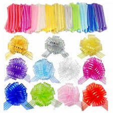 22 PCS 6 Inch Mixed Colors Large Organza Pull Bows For Wedding Gift Baskets