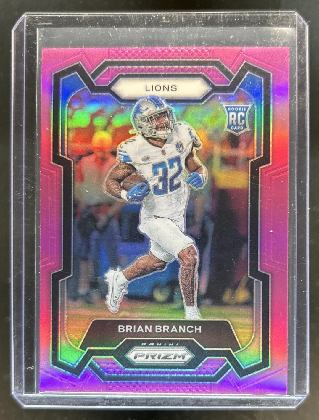 2023 Panini Prizm Brian Branch RC Pink Rookie #328 Lions