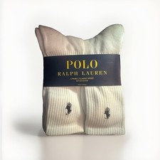 Polo Ralph Lauren Mens Classic Crew Socks 6 Pack Sock in White Sock Size 10-13