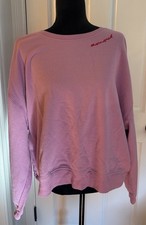 Pilcro Crewneck Sweatshirt Amour/Red Heart Embroidery Pink Sz. Medium Anthro NEW