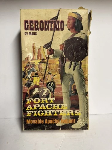 Vintage 1967 Geronimo Marx Toy Action Figure Fort Apache Fighters w/accessories