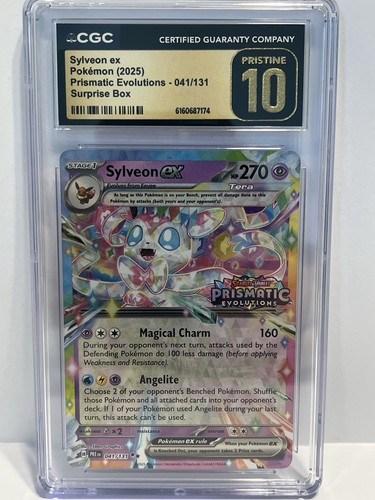 CGC Pristine 10 Sylveon EX 41/131 Prismatic Evo Stamped Surprise Box Promo