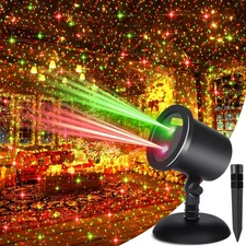 Christmas Laser Light Projector Outdoor, Red & Green Static Star Starry Laser...