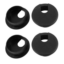 4 Pcs Home Office Desk Computer Round 35mm Mount Cable Cord Grommet Hole Black