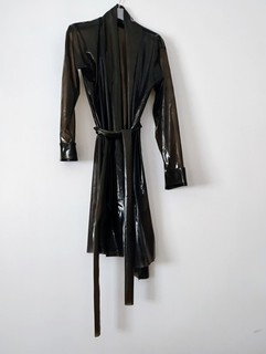 Ladies Libidex Latex Size M Smokey Grey Dressing Gown