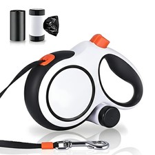 26Ft Heavy Duty Retractable Dog Leash with Dispenser and Poop Bags, for Small...