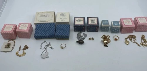 Vintage AVON JEWELRY Rings & Necklace Costume Jewelry Lot Of 10 Original Boxes