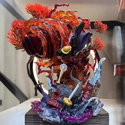 23 cm One Piece Luffy Figur   Gear 3 Red Roc   LED PVC Anime Statue   Deko