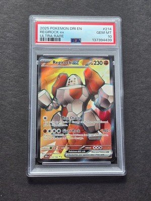 PSA 10 REGIROCK EX 214/182 - DESTINED RIVALS ULTRA RARE HOLO - GEM