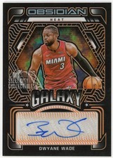Dwyane Wade 2021-22 Panini Obsidian Galaxy Orange Autograph Card #GA-DWY 25/25