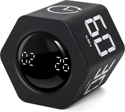 Productivity Timer 1, 5, 10, 30, 60 Minutes Preset, Desk Cube Timer with Gravity