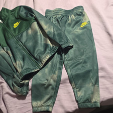 Nike Dri-FIT 2-Piece Set Green Tie-Dye Full Zip Jacket Pants 4T