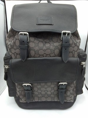 Coach Signature CE523 Herren Leder Rucksack Schwarz Neu & Etikett 100% Original