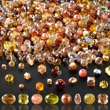 636pcs Glass Beads for Jewelry Making - Brown Craft Crystal 636pcs, 