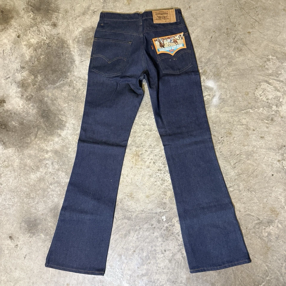 VINTAGE DEADSTOCK W/ TAGS Levi's 517 Saddleman Boot Jeans Orange Tab W31 L32 - Image 3 of 4