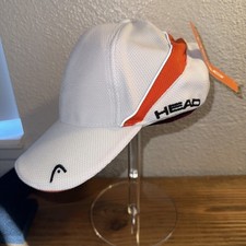  NWT HEAD "PRO PLAYER" HAT TENNIS White/Orange Radical Cap Breathable Polyester