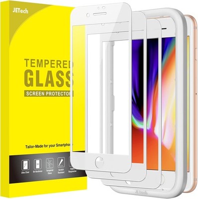 3-Pack Full Coverage Screen Protector for iPhone SE 3/SE 2/8/7, HD Clear & Case-