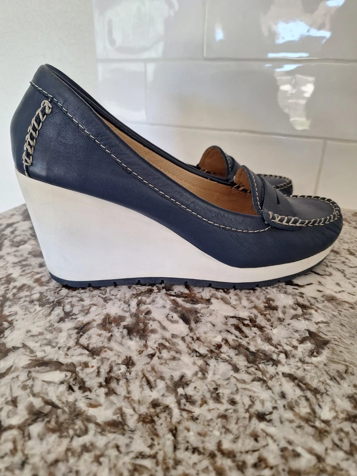 GEOX DORI Zeppe - Cuña plana azul Talla 39 Foto 3 de 4