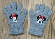DISNEY: Girls Minnie Mouse Gray Gloves, size Kids M-L