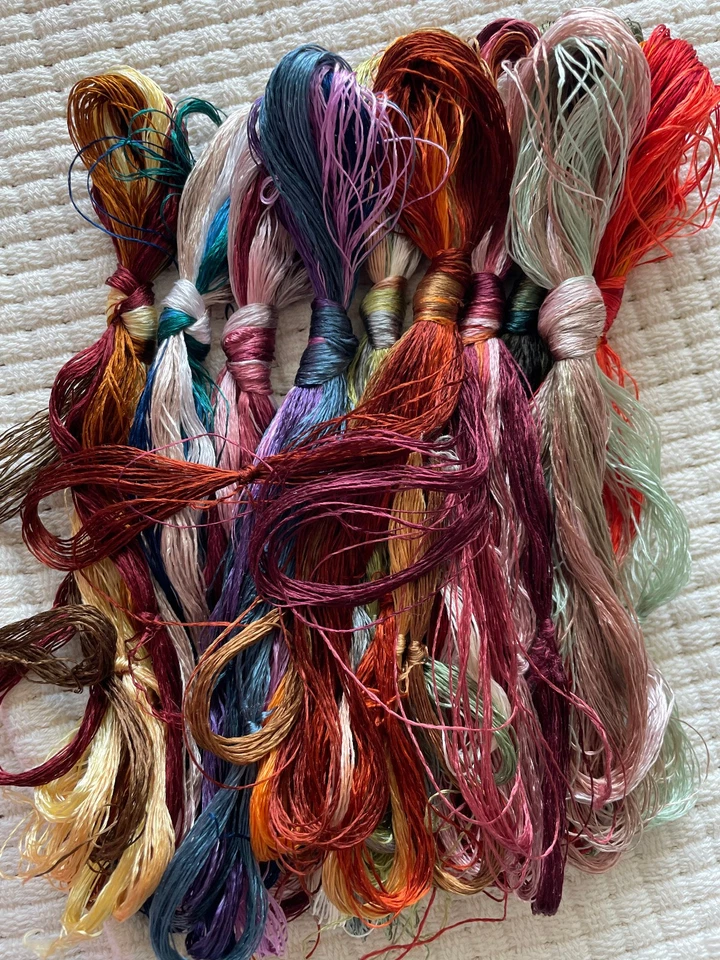 100%natural silk,hand-dyed embroidery thread  deep colors series 50skeins(1100M) - Image 2 of 4