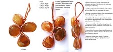 4x Amber coloured Carnelian Crystals mounted on a Copper wire necklace mount