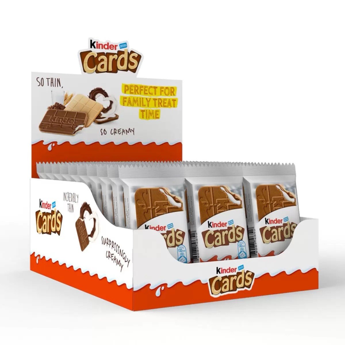 Kinder Cards Wafer Biscuit, Pack of 30 x 25.6g | Crispy Wafer with Creamy Milk and Cocoa Filling, Bulk Chocolate Gift Pack, Great Chocolate Gift and Coffee Snack - Image 2