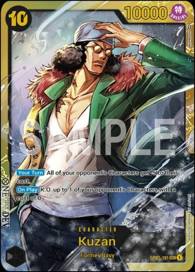 1x Kuzan - OP02-121 - SEC - Foil NM-Mint Booster OP-02: Paramount War One Piece
