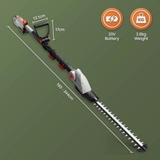 20V Cordless Pole Hedge Trimmer Telescopic Handle - OPENED TO CHECK CONTENTS -