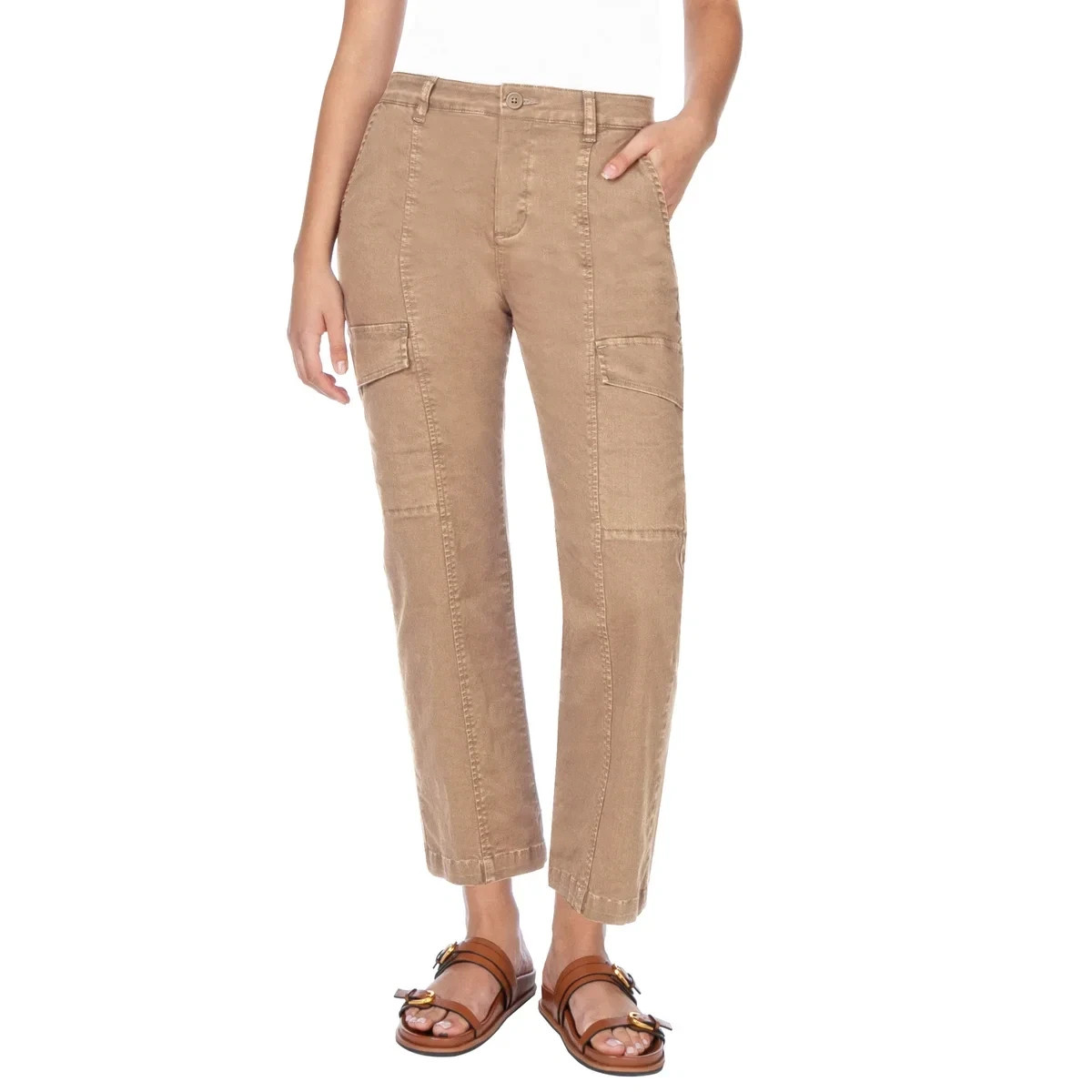 Women's Well Worn High-Rise Cargo Pants Tan 10/30 Inseam 31