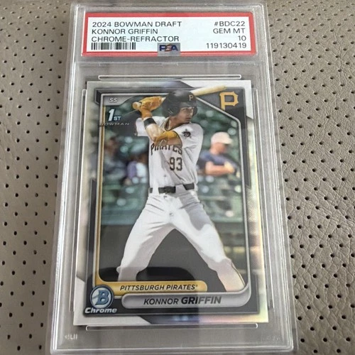 2024 Bowman Draft Konnor Griffin 1st Bowman Chrome Refractor PSA 10 GEM MINT