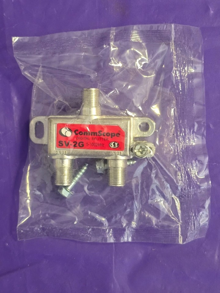 Lot 20 CommScope SV 2G 2 way Digital Cable Coaxial Splitter 5 1000mhz lot-20-commscope-sv-2g-2-way-digital-cable-coaxial-splitter-5-1000mhz