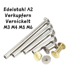 Buchnieten Schraubnieten Buchschrauben Chicago-Schrauben vermessingt vernickelt