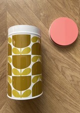 ORLA KIELY Medium TIN H20 CM X Dia. 10.5 CM Must/Dk. Olive/Pnk/Wht **BN**