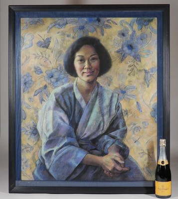Lucille Ryan Connecticut Artist RISD Asian Lady Pastel Portrait Painting