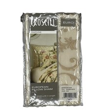 Croscill Daphne Euro Sham 26 x 26 Gold Polyester NIP Corded Trim Embroidered