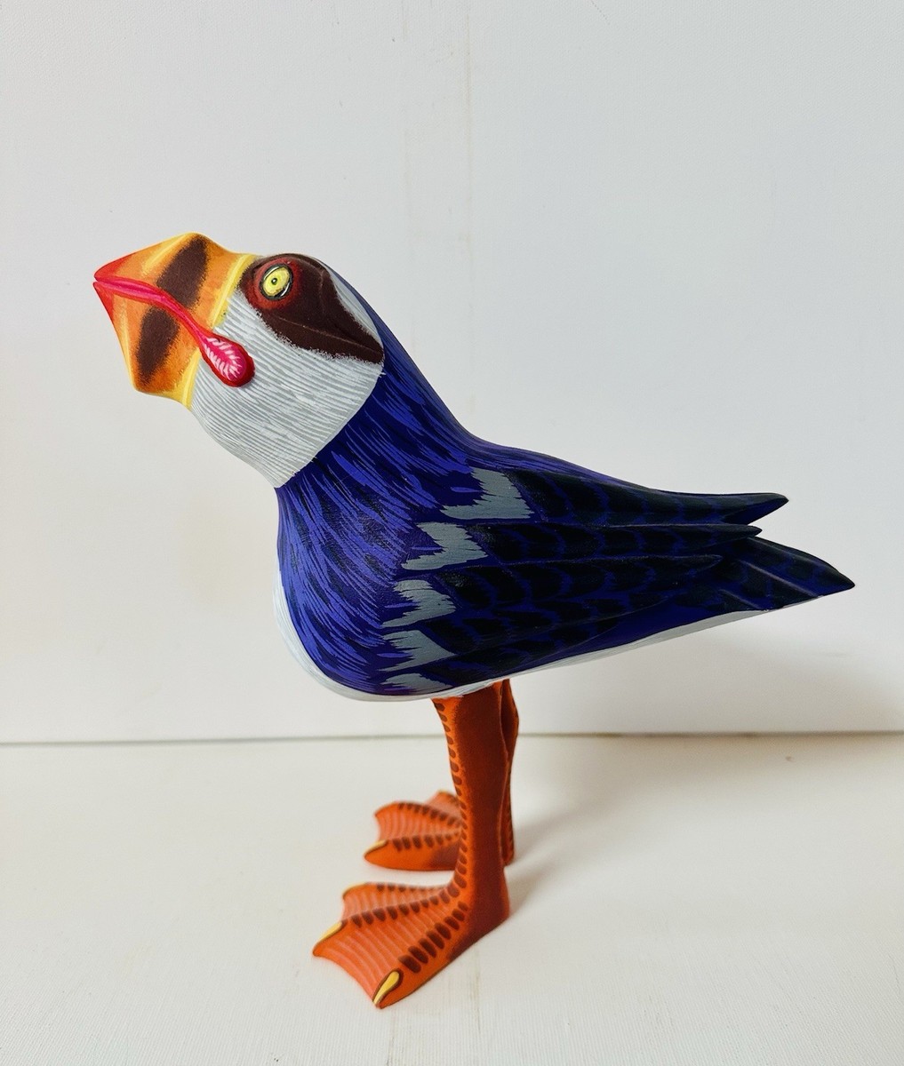 Elezar Morales Alebrije Bird Oaxaca 9” Hand-Carved Copal Wood Folk