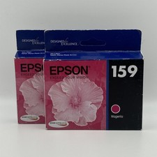 2 Genuine Epson 159 Magenta Cartridge T1593 Stylus PhotoR2000 Exp 2018