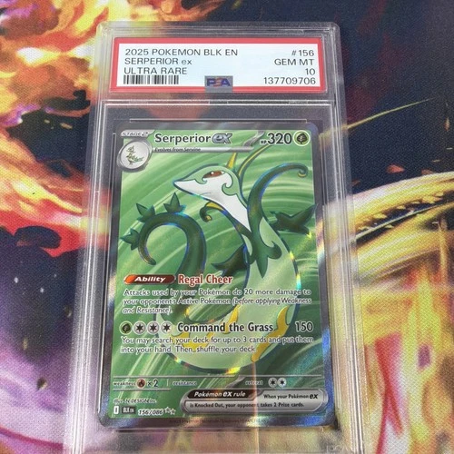 Pokemon 2025 Serperior ex 156/086 Ultra Rare Black Bolt GEM MINT PSA 10