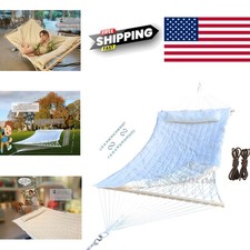 Mesh Hammock Cotton Rope With Detachable Cushion Fits Stands 9 to 15 Feet