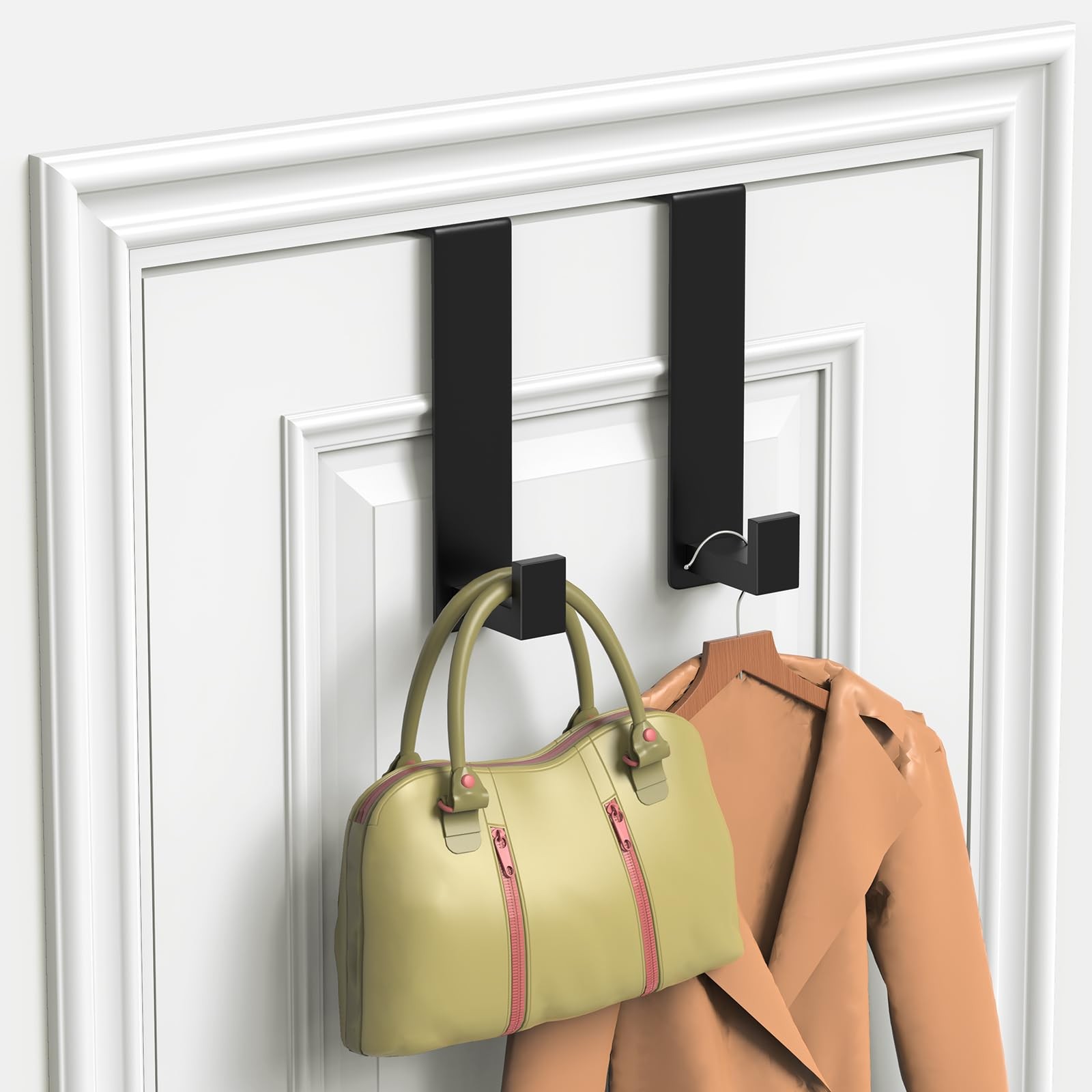 2-Pack Over The Door Hooks - Rustproof Stainless Steel Door Hangers Fits for ...