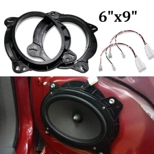 2X For Toyota Tacoma Tundra 6"X9" Front Door Speaker Adapter Ring Bracket W/Wire